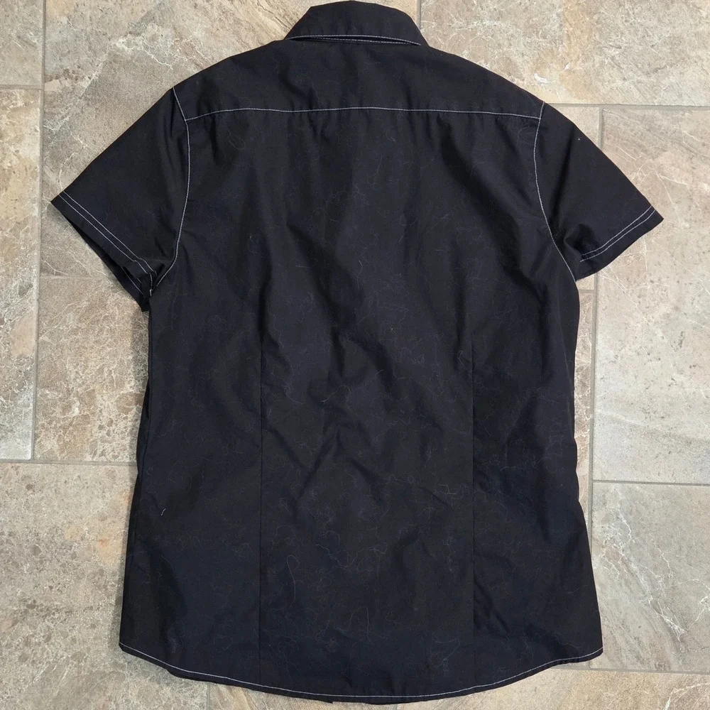 AMC Theatres Employee Uniform Shirt Black Short Sleeve Button Down Womens Medium - Picture 6 of 7
